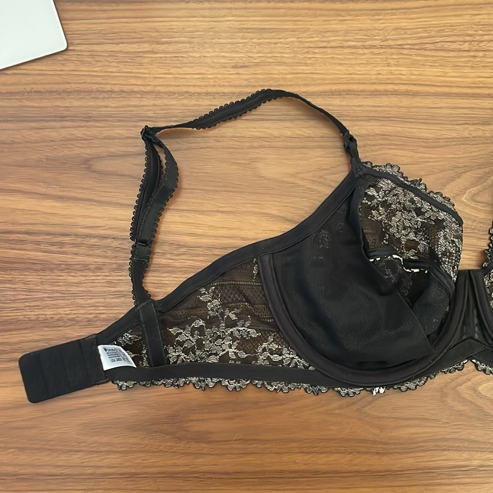 Wacoal Embrace Lace Bra 34DD Women Underwire black 65191 - Picture 6 of 11